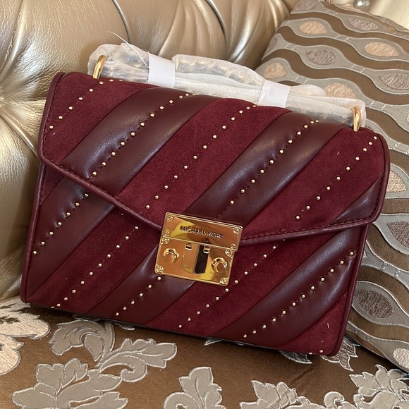 MICHAEL Michael Kors Handbags - Brand new! MICHAEL KORS! Maroon and Gold fancy clutch!